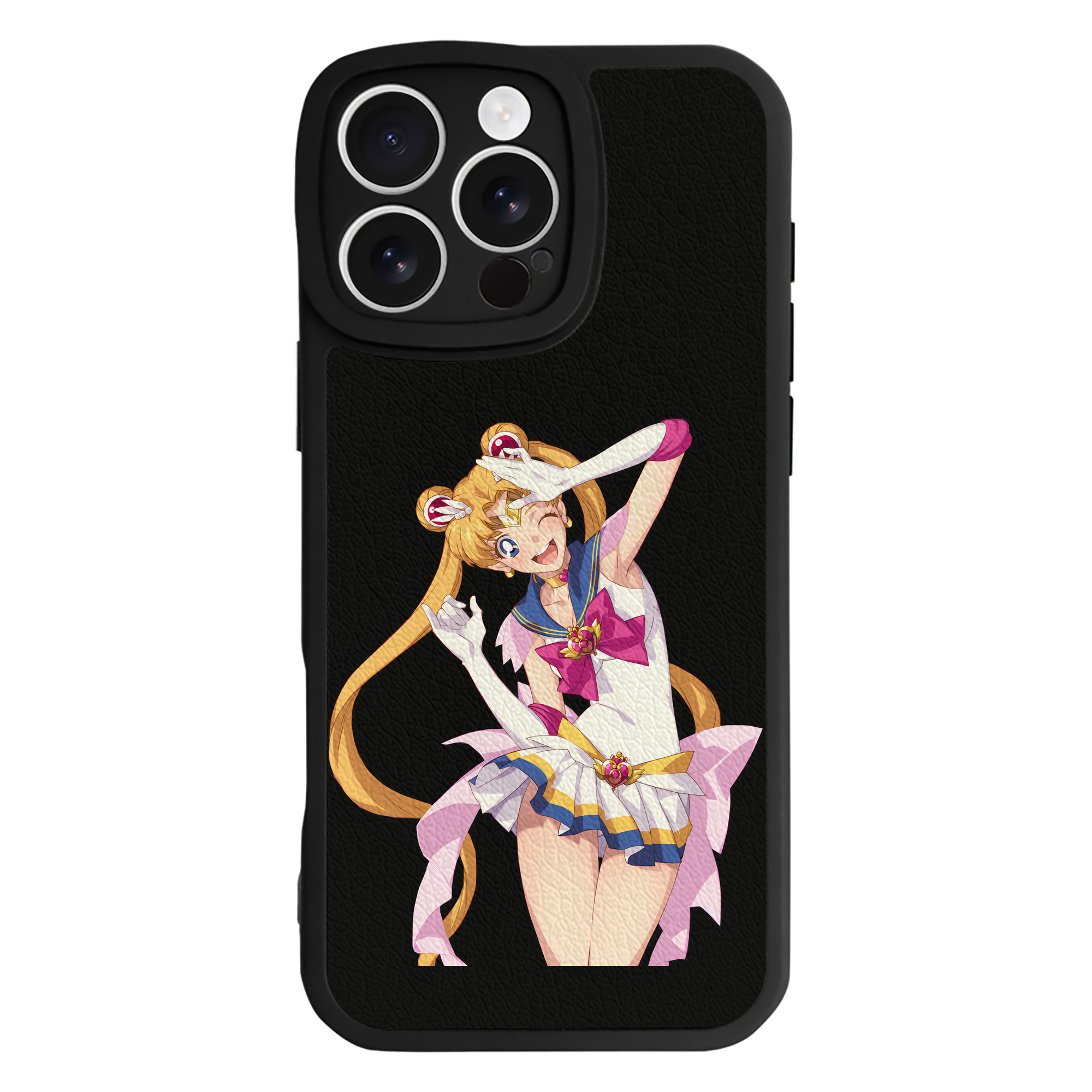 （画像用） 美少女戦士セーラームーン 月野 うさぎ つきの うさぎ Sailor Moon Tsukino Usagi 【iPhone 16シリーズ対応】シリコンスマホケース（レザー調） 材質：シリコン